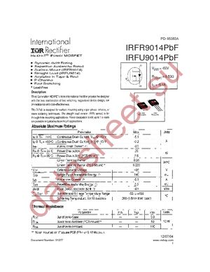 IRFR9014PBF datasheet  